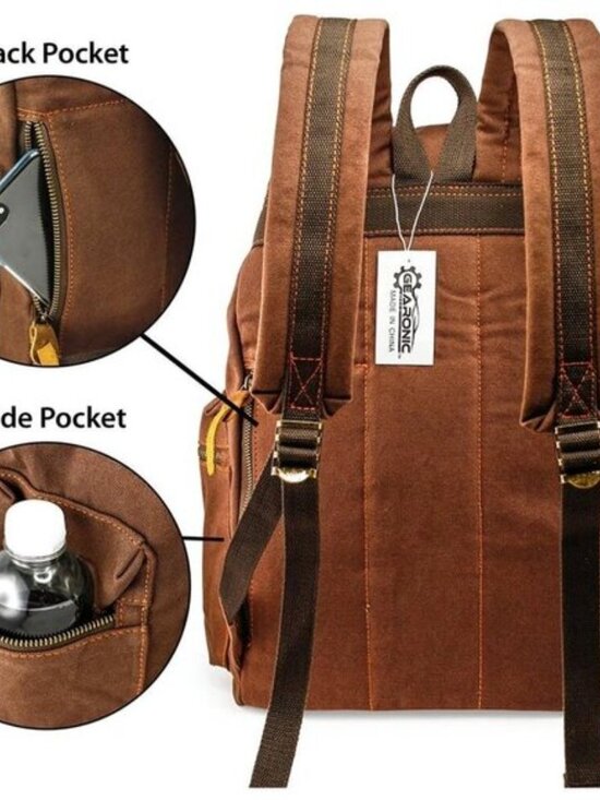 Women\'s Coffee Canvas Laptop Backpack Vintage Travel Hiking Rucksack 15\